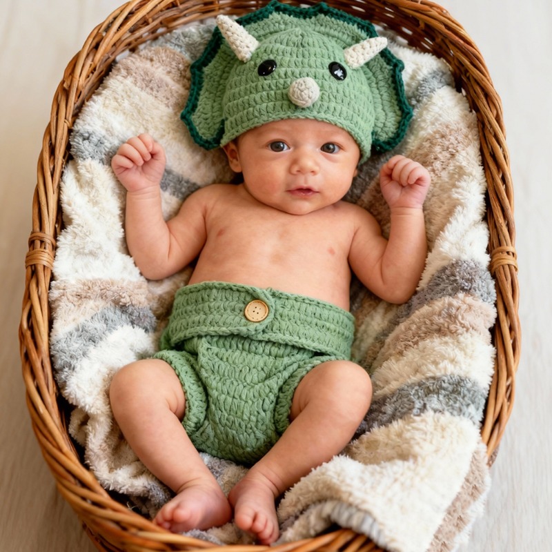 Infant Photography Props Outfit - 2 szt. Szydełkowe rekwizyty do sesji