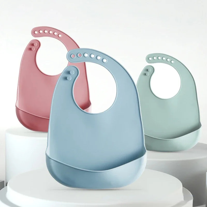 Waterproof Baby Bibs Silicone - 1/3 szt. Śliniak dla niemowląt, regulowany,
