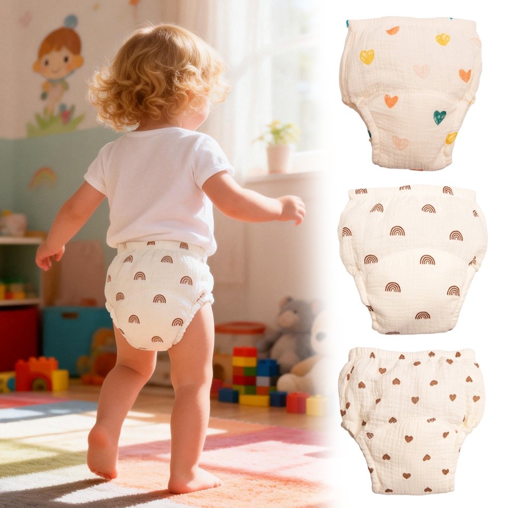 Toddler Training Pants Leak Proof - Bawełniane pieluchomajtki treningowe dla niemowląt, oddychające,