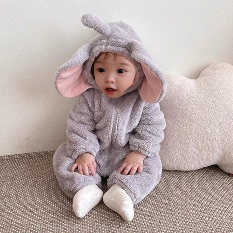 Cotton Baby Onesies Zipper - Uroczy kombinezon w kształcie słonia na