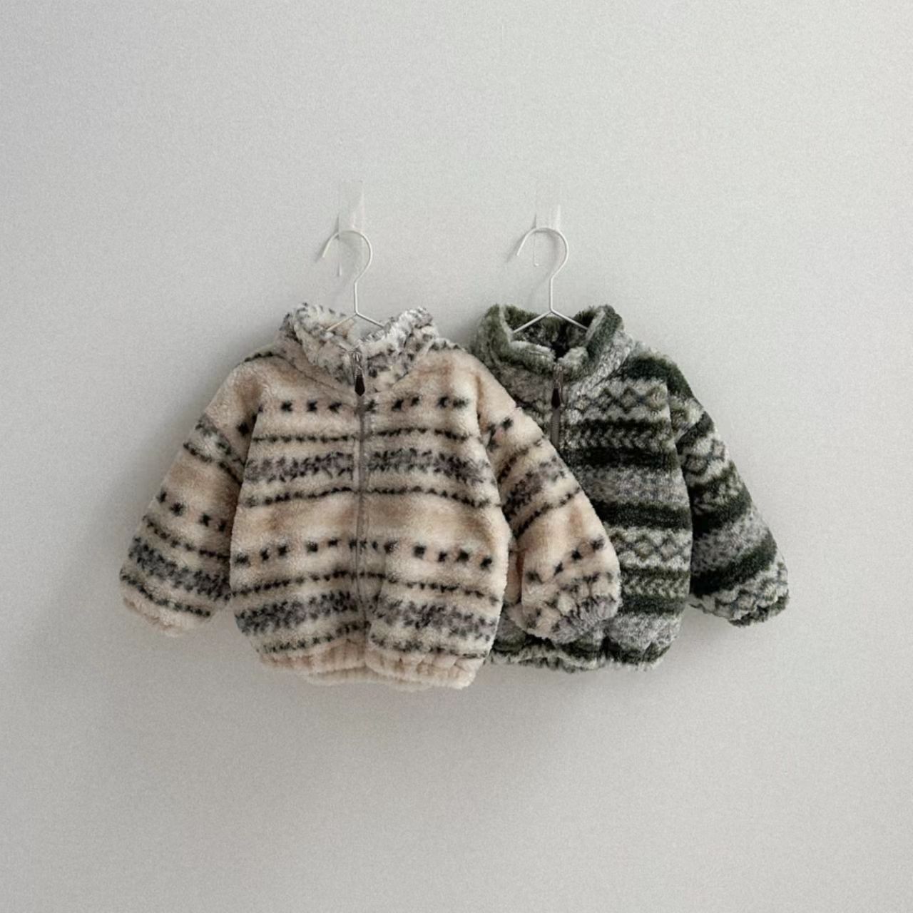 Toddler Boy Winter Fleece Jacket - Zimowy ciepły pluszowy płaszczyk dla niemowląt,