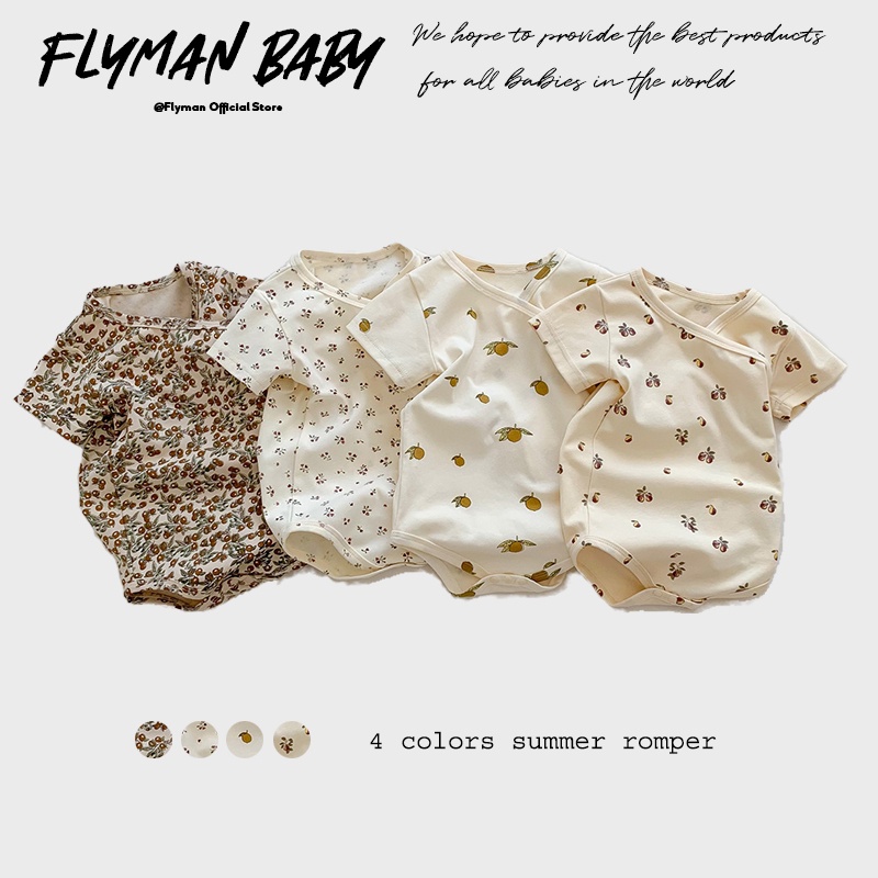 Newborn Baby Girl Romper Floral - Nowonarodzone dziewczęce chłopięce śpioszki dla niemowląt