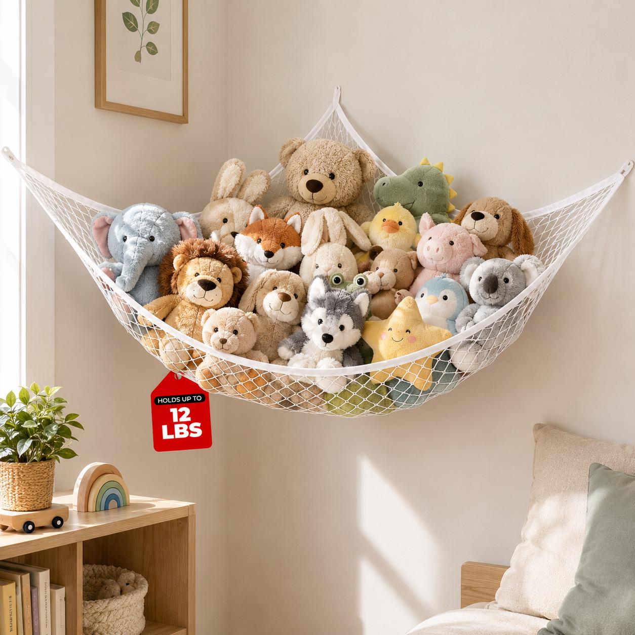 Nursery - Hamak na zabawki z siatki, wiszący