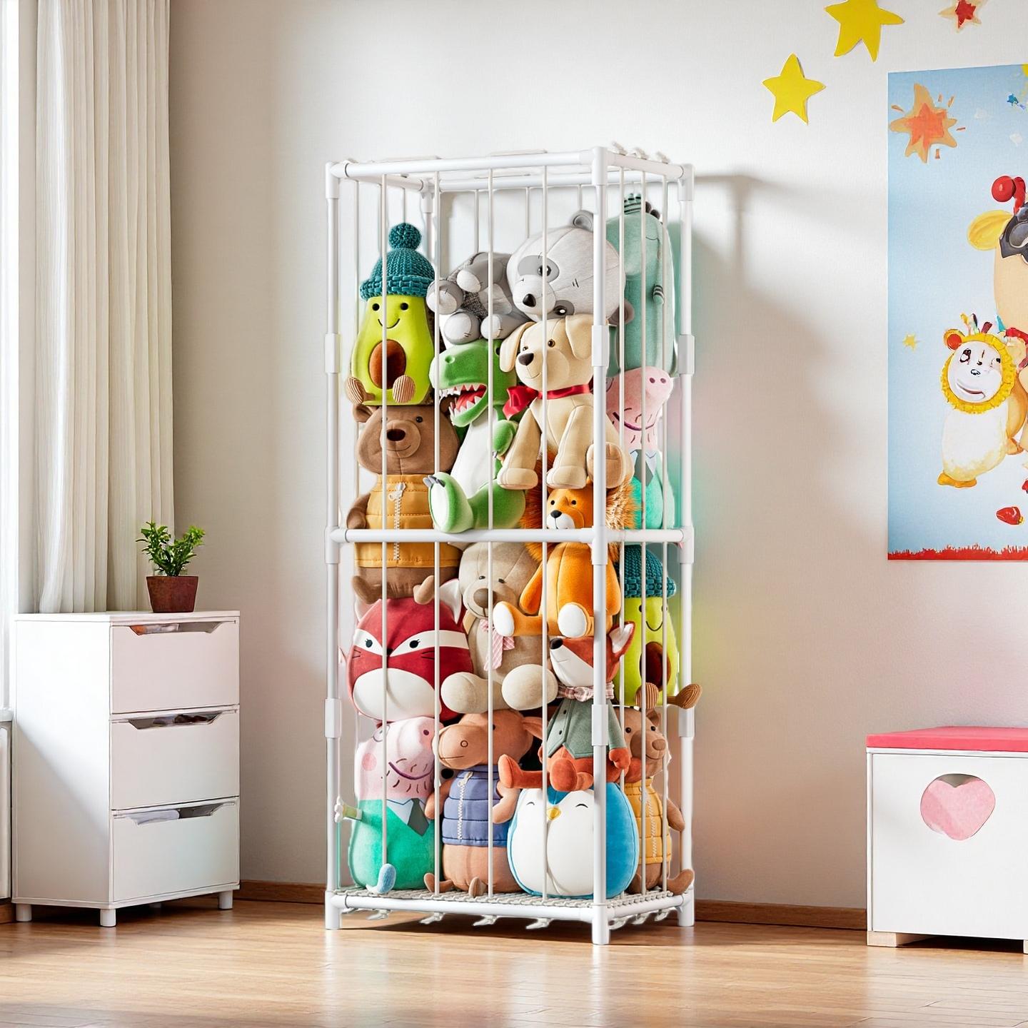 Nursery - Pionowy organizer na pluszaki w stylu