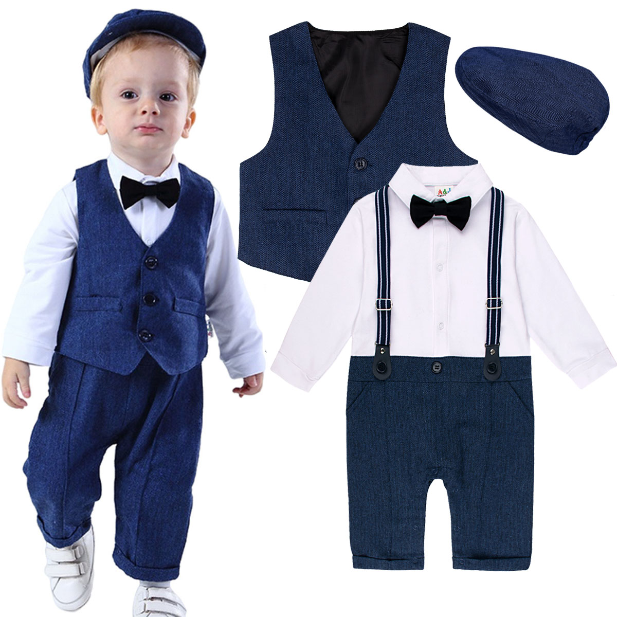 Baby Boy Suit Set Baptism - Zestaw ubranek dla chłopca na wesele,