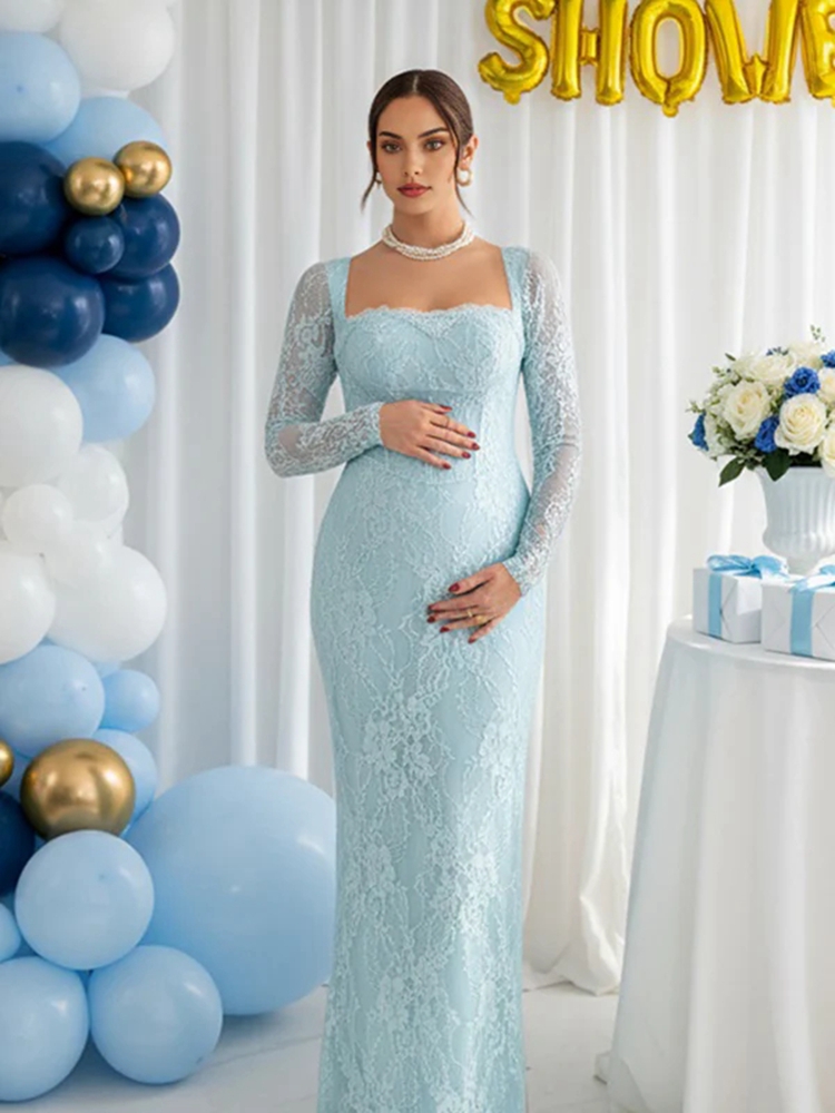 Maternity Wear - Koronkowa sukienka ciążowa do sesji zdjęciowej,