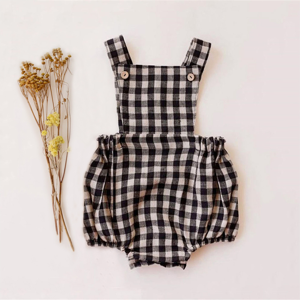 Baby Summer Linen Sleeveless Jumpsuit - Noworodek chłopiec śpioszki dziewczęce dla 0-2Y
