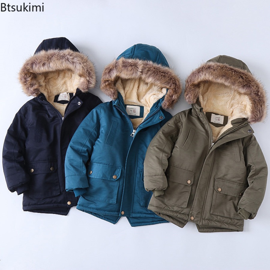 Toddler Boy Winter Fleece Jacket - Dziecięce kurtki z polarową podszewką, grube