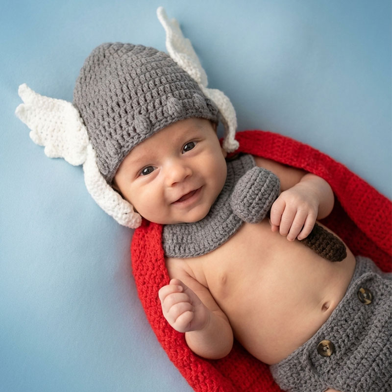 Infant Photography Props Outfit - Rekwizyty do sesji noworodkowej, kostium Thora,