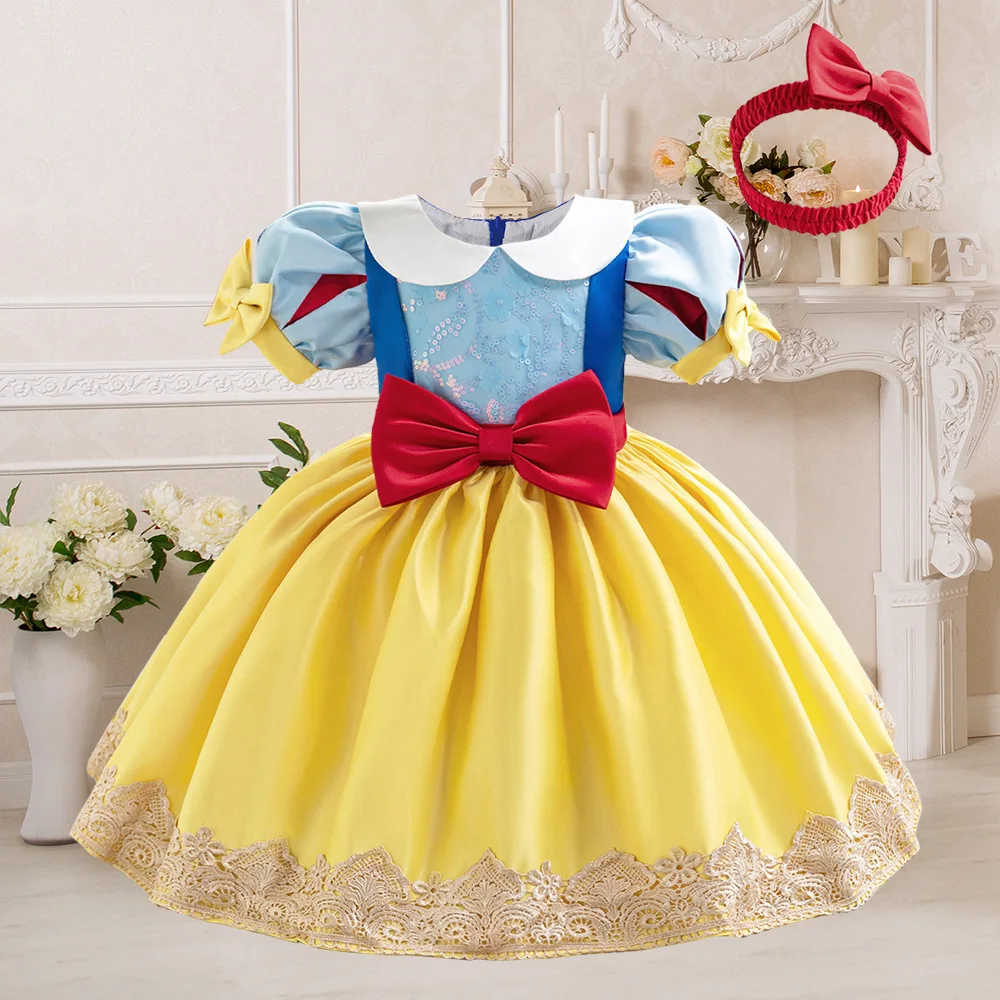 Toddler Girl Tulle Party Dress - Żółta sukienka Tutu dla dziewczynek 2