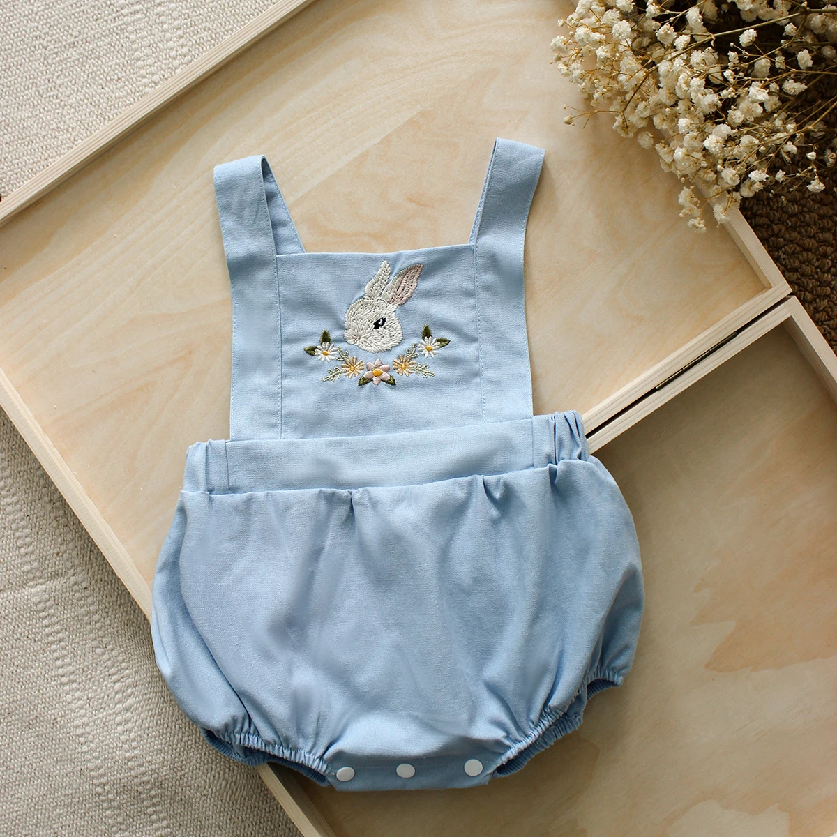 Letnie pajacyki dla niemowląt  – Baby Summer Linen Sleeveless Jumpsuit recenzja i cena