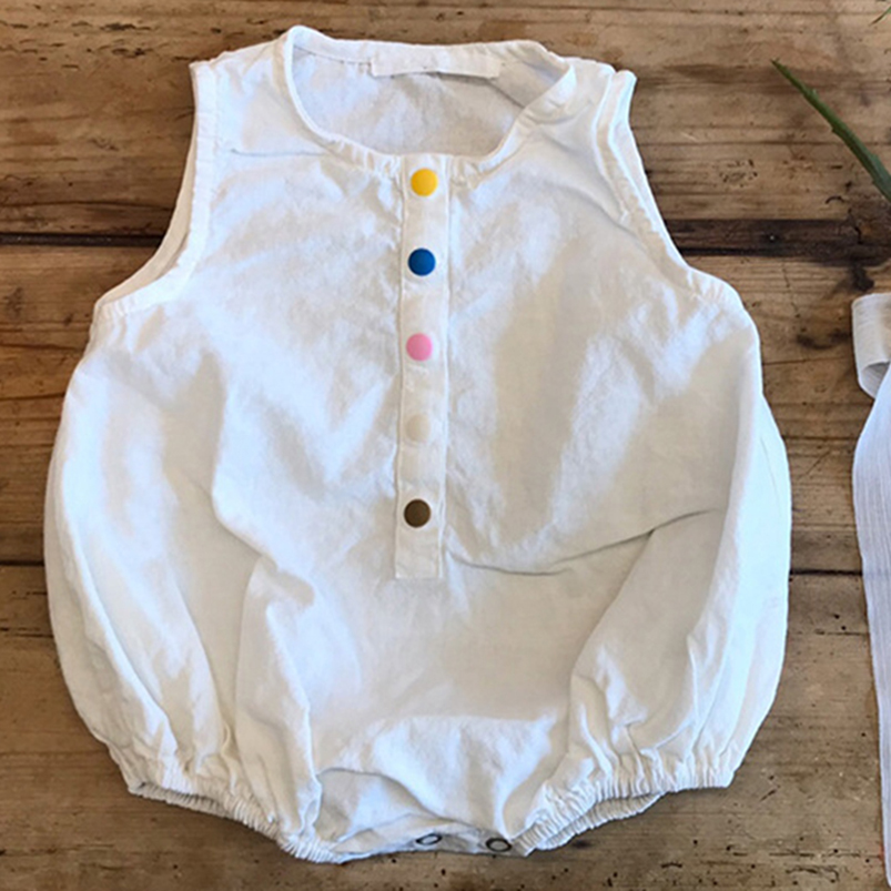 Bawełna lniana chłopcy kombine – Baby Summer Linen Sleeveless Jumpsuit recenzja i cena