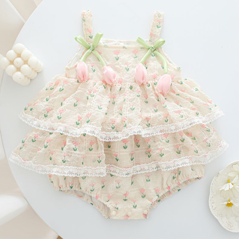 Letni kombinezon dla niemowląt – Newborn Baby Girl Romper Floral recenzja i cena