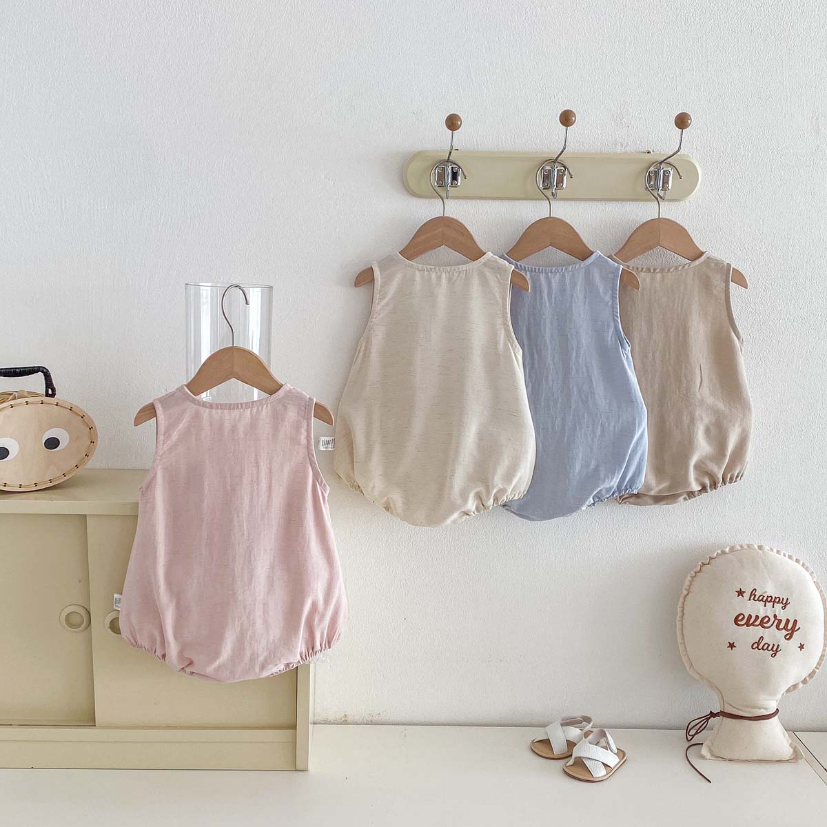 Letni cienki kombinezon bez rę – Baby Summer Linen Sleeveless Jumpsuit recenzja i cena