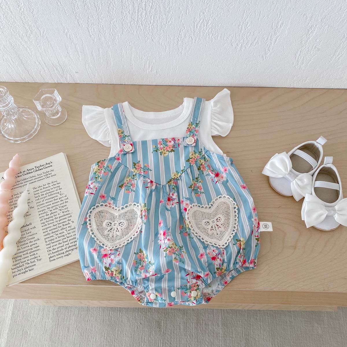 2 szt. Ubrania dla noworodków  – Newborn Baby Girl Romper Floral recenzja i cena
