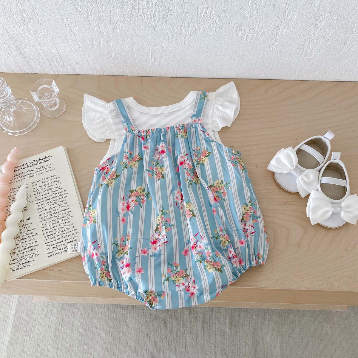 2 szt. Ubrania dla noworodków  – Newborn Baby Girl Romper Floral recenzja i cena