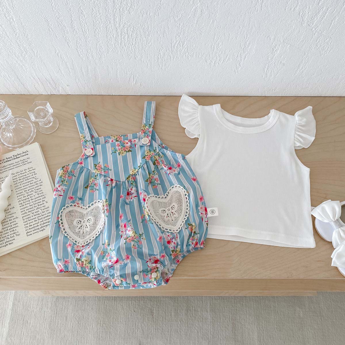 2 szt. Ubrania dla noworodków  – Newborn Baby Girl Romper Floral recenzja i cena