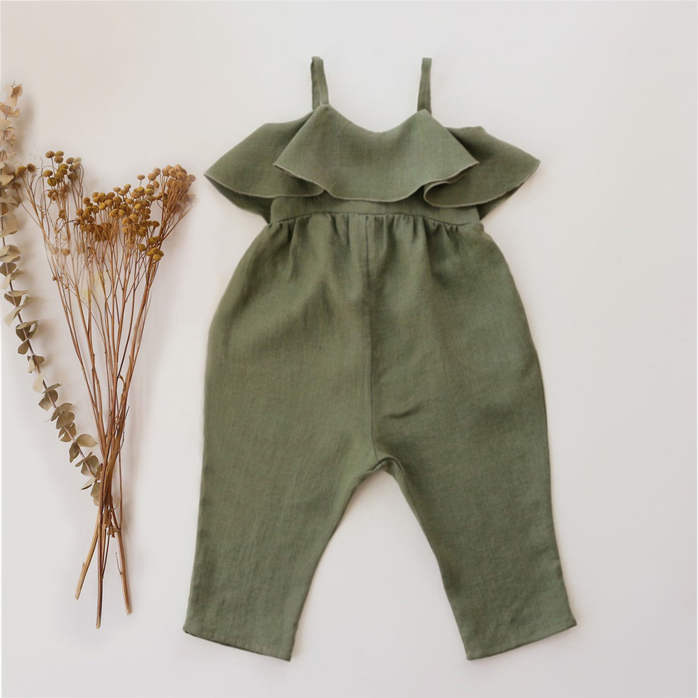 Niemowlę dziewczynka letnie ub – Baby Summer Linen Sleeveless Jumpsuit recenzja i cena