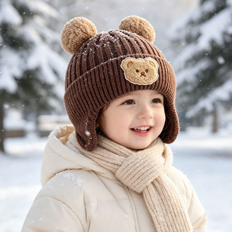 1-10 szt. Czapka zimowa z usza – Infant Beanie Hat With Ears recenzja i cena