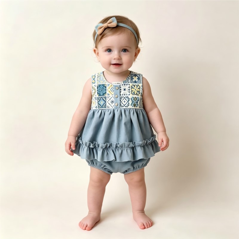 Modny zestaw ubranek dla nowor – Baby Summer Linen Sleeveless Jumpsuit recenzja i cena