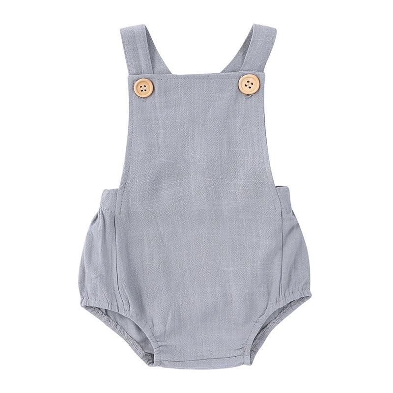 Letnie pajacyki niemowlęce dla – Baby Summer Linen Sleeveless Jumpsuit recenzja i cena