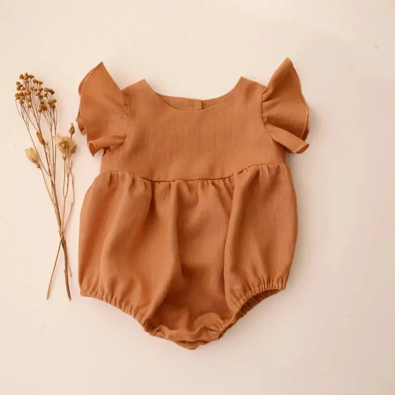 0-24M lniana bawełna noworodka – Baby Summer Linen Sleeveless Jumpsuit recenzja i cena