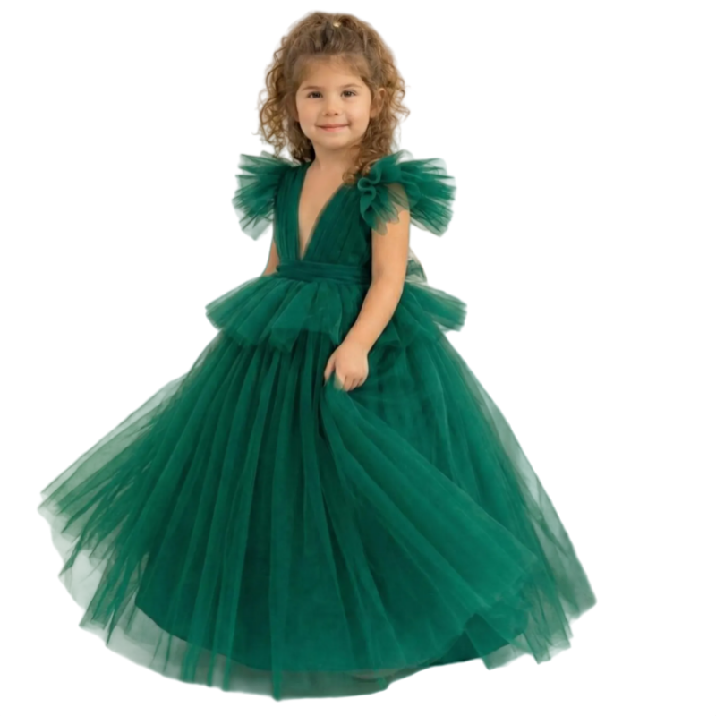 Szmaragdowozielona tiulowa suk – Toddler Girl Tulle Party Dress recenzja i cena