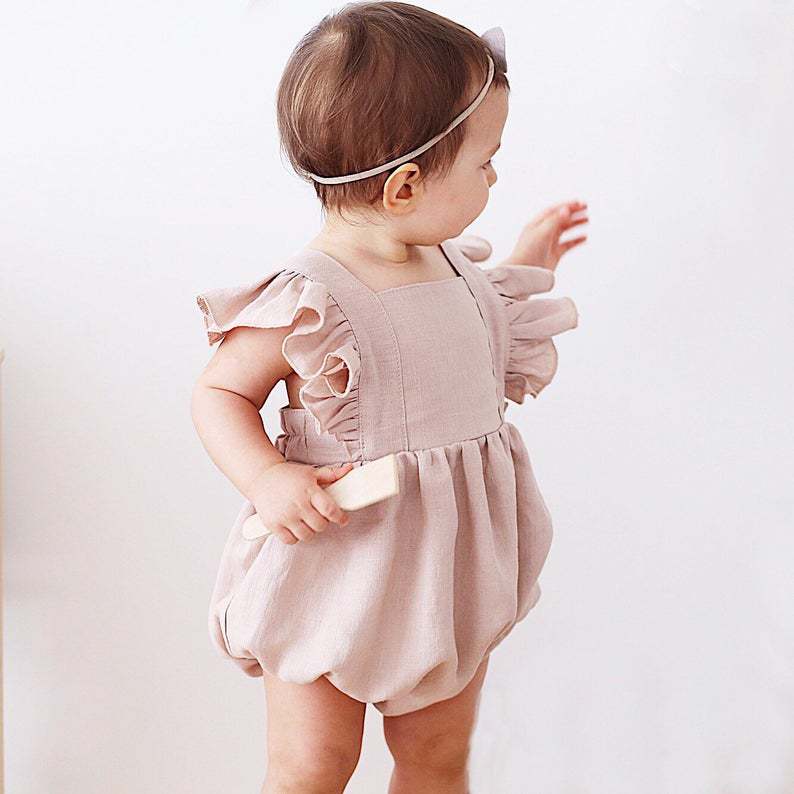 Rampersy dla niemowląt, letnie – Baby Summer Linen Sleeveless Jumpsuit recenzja i cena